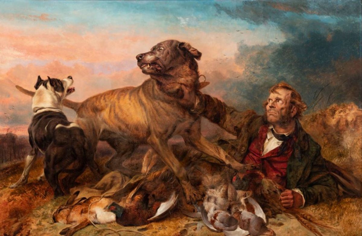 “The Poacher at Bay” by Richard Andsell, 1865